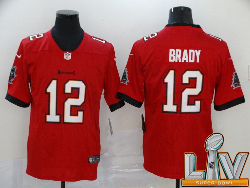 Super Bowl LV 2021 Men Tampa Bay Buccaneers #12 Brady red New Nike Limited Vapor Untouchable NFL Jerseys->tampa bay buccaneers->NFL Jersey